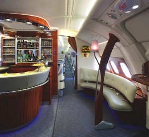 Emirates A380 onboard lounge
