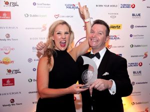 Casey Mead and John Grehan, G Adventures, were excited to win the inaugural ‘Best Adventure Holiday Tour Operator’ award