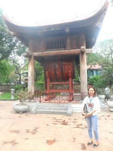 Guide Huyen in Temple of Literature