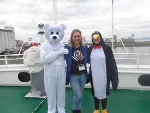 Casey Mead, G Adventures, meets visitors from the Arctic and Antarctic onboard the G Expedition in Leith
