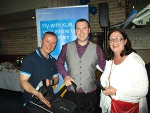 Delta Air Lines prize-winner David Yeates, USIT Travel (centre), with Frank Caffrey and Deirdre Sheridan, Delta Air Lines