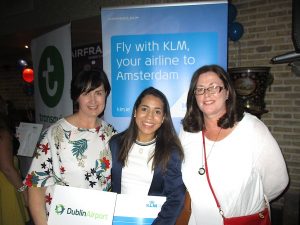 Prize-winner Renita Pereira, RCSI Travel (centre), with Edel Redmond, Dublin Airport, and Deirdre Sheridan, KLM