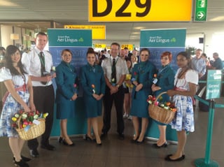 The Aer Lingus flight crew that operated the DUB/AMS/DUB flights today.