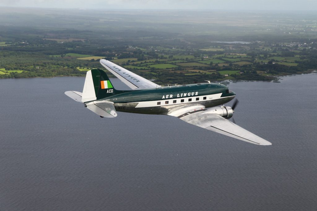 The DC 3 in the 1950s livery.