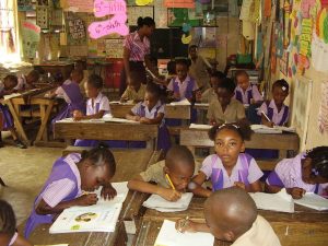 Pupils of Barrett Town School in St James, Jamaica