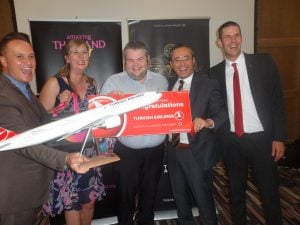 Jay Farrell, Flight Centre, won a place on the Tourism Thailand / Turkish Airlines mega fam