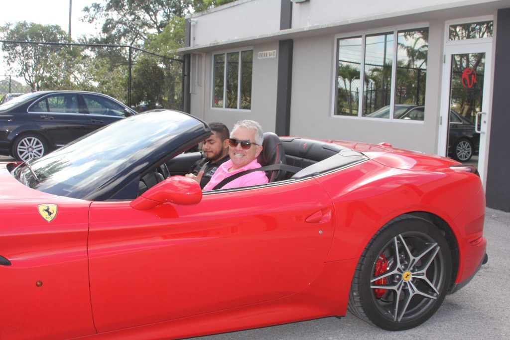 It was all click and go for Paul Hackett driving the Ferrari.