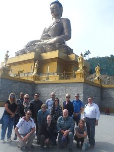 Our group at Buddha Dordenma, Thimphu, the largest Buddha statue in Bhutan