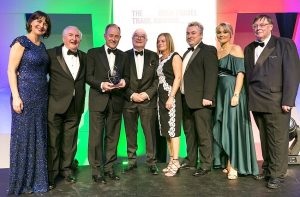 Tony Collins, Topflight, receives the Award from the Irish Travel Trade News team