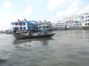 Boat ride on the busy Buriganga river
