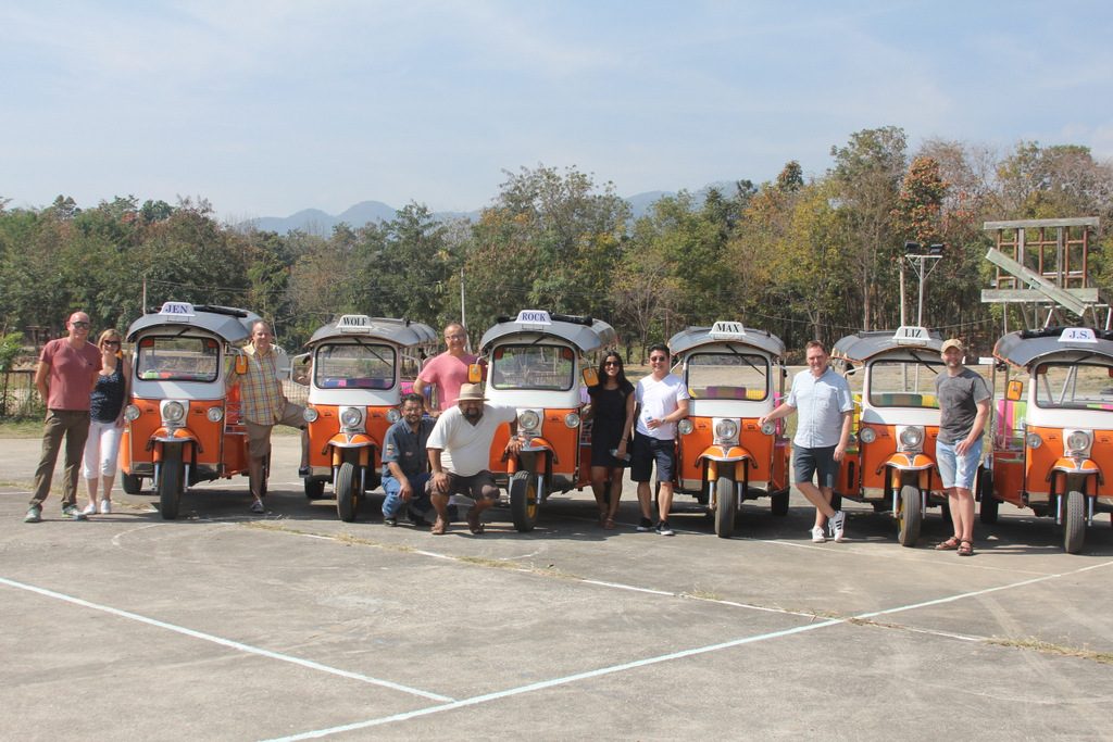 The trade try out the Tuk Tuk product.