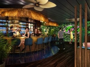 Polynesian-themed The Bamboo Room bar