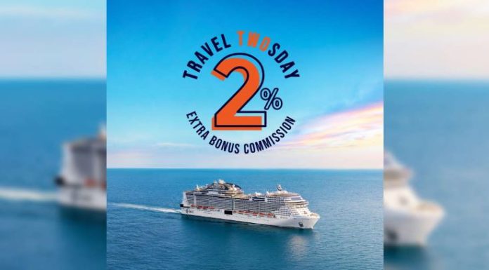 MSC Cruises offers 2% commissions for bookings made today
