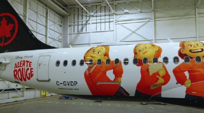 air Canada turns red to mark release of new Disney film set in Toronto