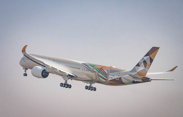 First Etihad Airbus A350-1000 Takes Off for Paris CDG