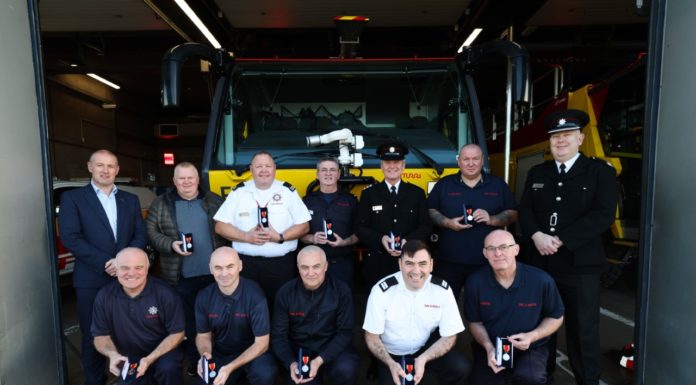 Belfast City Airport Firefighters Honoured for Long Service and Good Conduct