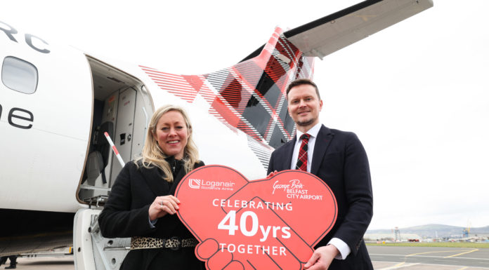 Celebrations Mark 40th Anniversary of Loganair Flying from Belfast City Airport