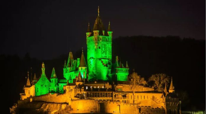 Tourism Ireland Shelves ‘Global Greening’ Campaign Cochem Castle in Germany in a greening campaign