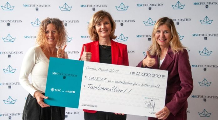 MSC Foundation and UNICEF Fundraising Partnership Passes the €12m Mark