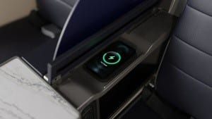 United Airlines wireless recharging