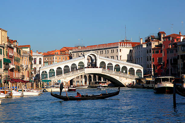 Famous Venice with gondolier in Italy