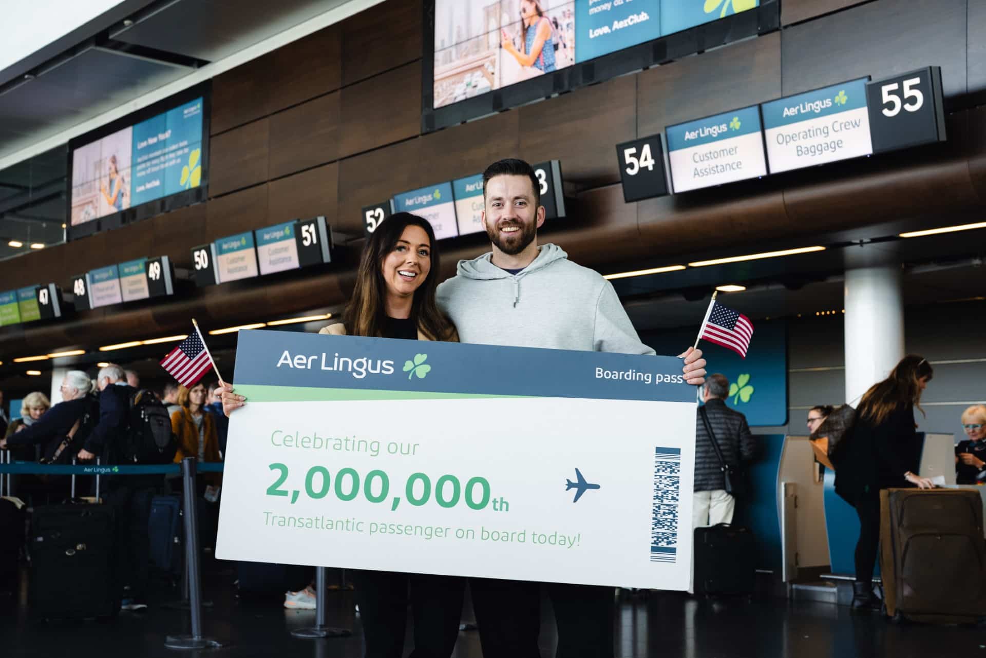 Aer Lingus Welcomes 2 Millionth Transatlantic Passenger This Year Ittn Ie   Aer Lingus 2 