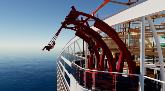 MSC Cruises Unveils ‘Cliffhanger’ Over-Water Swing Ride on MSC World America Ship