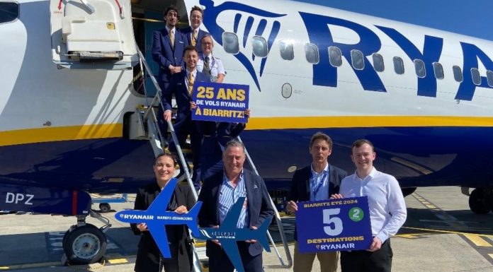 Ryanair Highlights Dublin Route in Biarritz 25th Anniversary Celebrations; Increases Flight Frequencies