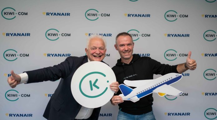 Ryanair Formally Starts Sales Partnership with Online Travel Agent, Kiwi