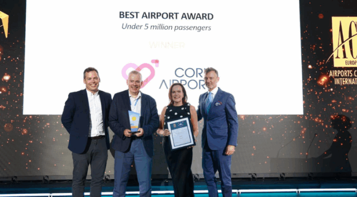 Cork Airport Named ‘Best Small Airport in Europe’ for Third Time