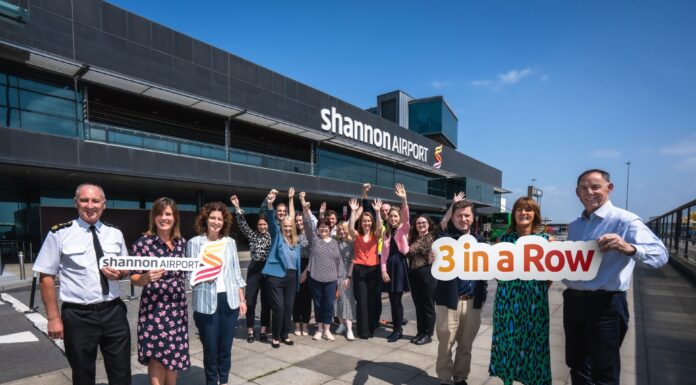 Shannon Airport Ranked Ireland’s Top Airport Brand for 3rd Consecutive Year