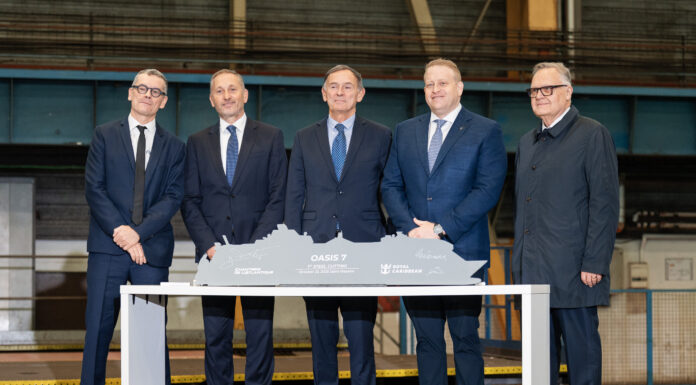 Royal Caribbean’s 7th Oasis Class Ship Underway with Official Steel-Cutting Ceremony